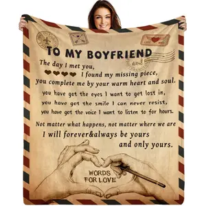I Love You Blanket for Boyfriend - Birthday, Anniversary, Valentine's Day Gift - Throw Blanket 60" X 50"