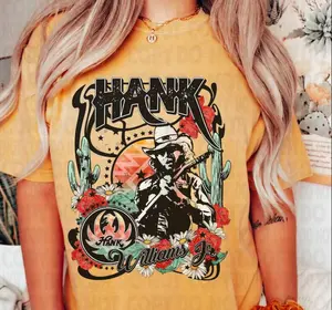 Comfort Colors Country Tee Featuring Hank Jr and Western Boho Design