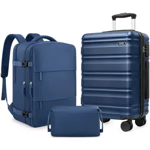 Miusse 3-Piece Lightweight Carry-On Luggage Set - 20” Hard Shell 4-Wheel Spinner Suitcase with TSA Lock, Telescoping Handle, YKK Zipper, Fully Lined Interior, Anti-Theft Travel Bag for Summer Outdoor Use summervibes☀️