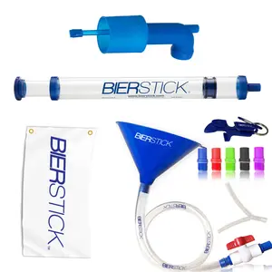 Bierstick Triple Threat Bundle Gift Pack - All 3 Drinking Gadgets - 24oz Party Syringe, Tube & Funnel, Snorkel, Shotgun Bottle Opener + Free Flag