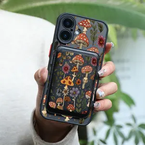 Mushroom Magnetic Aesthetic Phone Case Cover with Card Holder, Durable Protection for iPhone, Ideal Gift for Men and Women, Perfect for Holidays and Birthdays