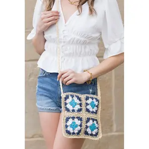 Eliza Crochet Straw Crossbody