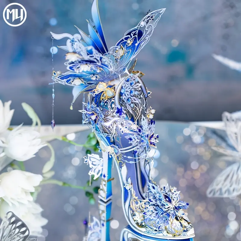 MU x MIAO SPCAE Snow Love 3D Metal Puzzle Mystery Box Beautiful Design Vivid Colors Decoration Ornament Exquisite Artwork Gift for Christmas Halloween Birthday Educational Toy metal  puzzles