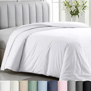 Duvet Cover Queen Size/Full Size -Winner Good Housekeeping Best Bedding Awards 2025, 400 Thread Count Sateen, 100% Cotton Bedding Duvet Covers,Button Closure & Corner Ties -White