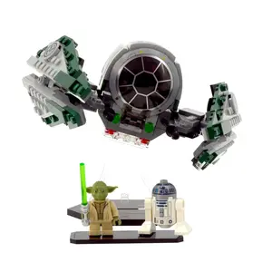 Angled Acrylic Display Stand Compatible with LEGO® 75360 Yoda Jedi Starfighter - Set Not Included