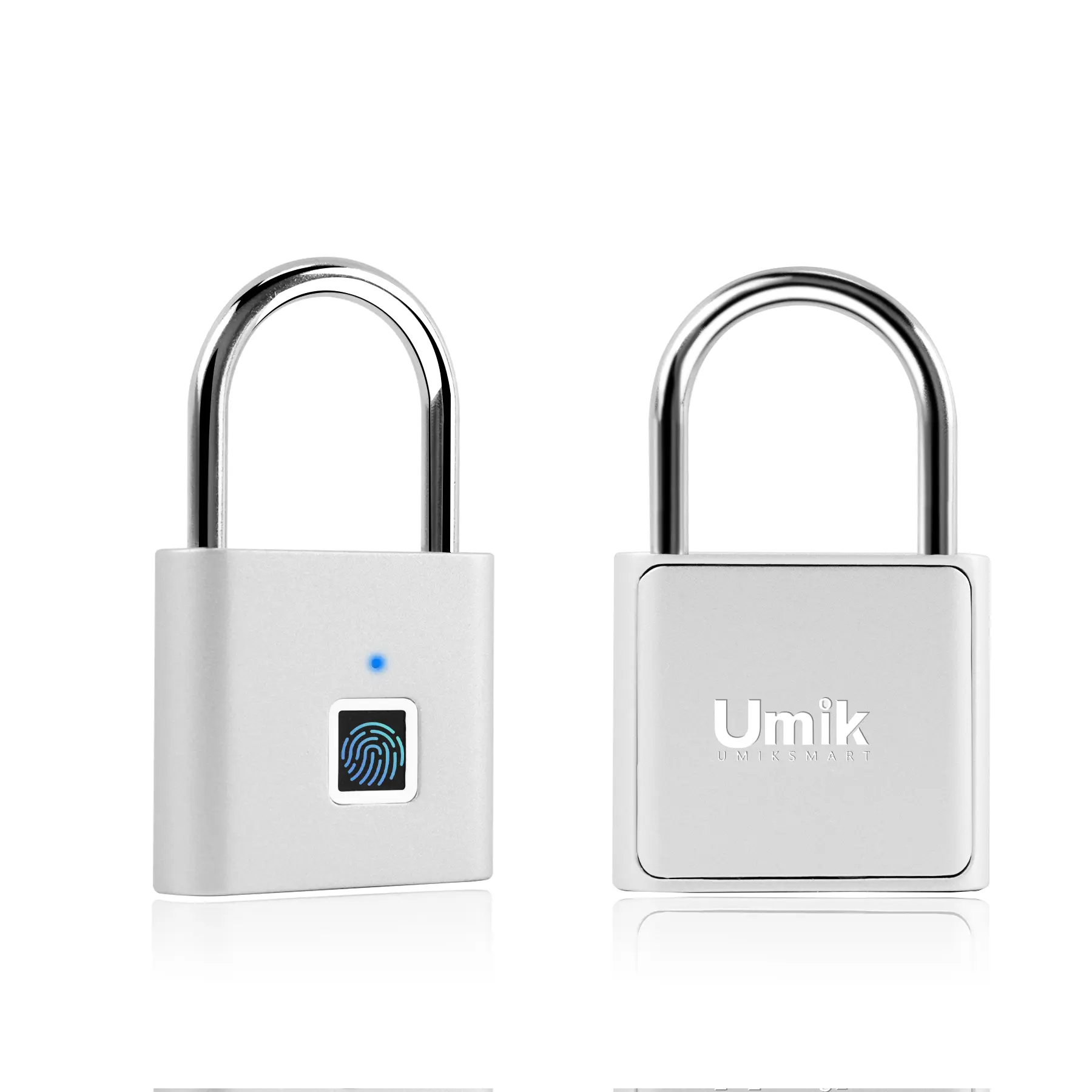 Umik Smart Padlock - Biometric Fingerprint Combination Padlock, Fingerprint Code Digital Interface Box Lock, Small Rechargeable Sturdy Lock for Lockers, Outdoor Gates, Fingerprint Combination Padlocks