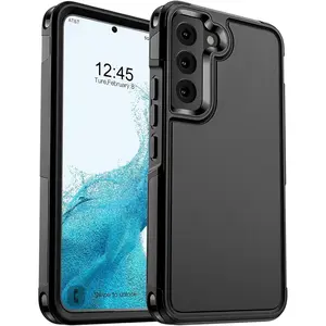 zapica Designed for Samsung Galaxy S22 Case, [Military Drop Protection] [Dual Layer Structure Design] Heavy Duty Shockproof Non-Slip Phone Cover for Galaxy S22, Black