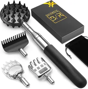 Telescoping Back Scratcher with 4Pcs Detachable Scratching Heads, Fathers Day Dad Gifts for Men Back Scratcher for Men/Dad/Women Body Care