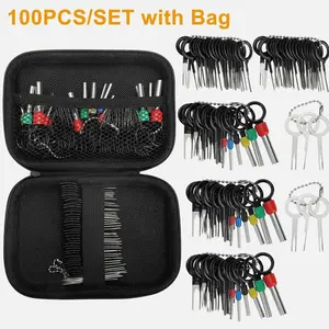 100Pcs Car Terminal Removal Repair Tools Electrical Wiring Crimp Connector Pin Extractor Kit Keys Automotive Plug Pullers