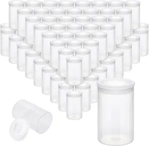 120 Pieces Film Canisters with Caps 35 mm Plastic Empty Camera Reel Storage Containers Case with Lids for Small Accessories Rockets Experiment Fish Hook Film Keys Coins Art Beads (Clear)