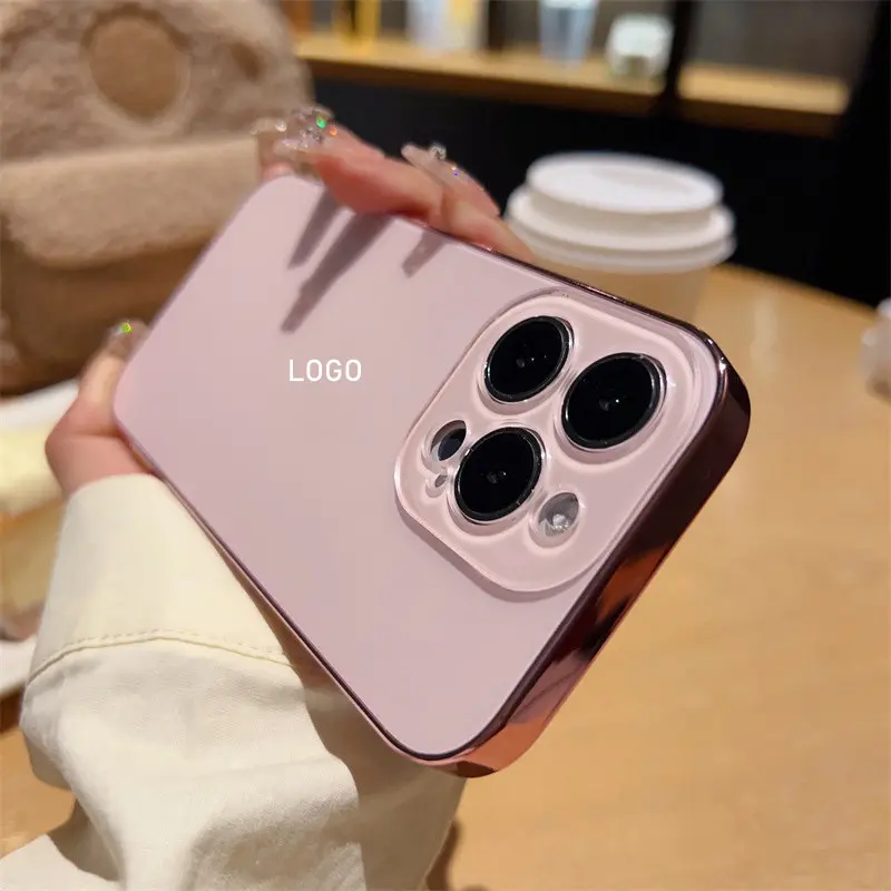 Pink Phone case | Suitable for Phone 16 15 14 13 12 Pro/Pro Max，6.1" - 6.7" High-quality acrylic phone case, shockproof with lens protection（Pink）