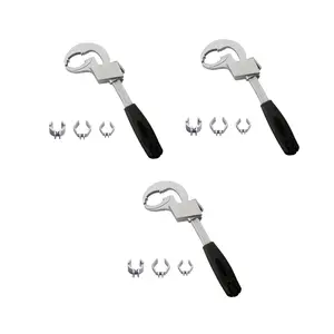 Adjustable Wrench, Large Open Pipe Spanner for Bathroom Sink, New Aluminum Alloy Tool, Non-Slip Handle, Safety Lock Mechanism