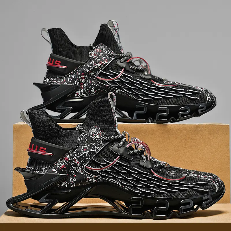 AOPLUS Futuristic Streetwear Sneakers for Men , Boost Shock Absorbing Running Shoes