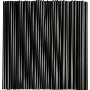 Black Long Disposable Plastic Drinking Straws, 300 Pcs (0.23'' Diameter and 10.2'' Long)