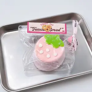 【Buy 3 get 1 free】Extra Thick Strawberry Layered Cake  taba squishy Silicone Slow-Rising Rebound Squishy Fidget Toys for Stress Relief - Soft Squeeze Toys with Thick Creamy Slime Texture, Handmade Non-Toxic Sensory Toys
