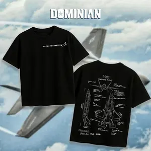DOMINIAN F-35 Lightning II Blueprint T-Shirt/Hoodie Vintage Lockheed Martin Graphic Tee Military Enthusiast Streetwear Clothing Gift for Men Breathable Printing