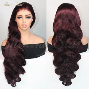 Wear and Go Glueless Wig Dark Burgundy Body Wave Lace Front Wig 9x6 Human Hair Lace Frontal wig Transparent Lace #30 Ginger Brown Colored