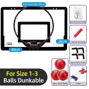 Indoor Basketball Hoop for Kids, Office Door Basketball Hoop, Mini Basket for Teens and Adults, Includes 3 Balls, Perfect for Room Doors