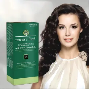 Nature Bud Italian Permanent Hair Color Shade 20 Warm Chestnut Brown, Plant-Based Nourishing Formula, No Harsh Odor, Long-Lasting Tone for At-Home DIY Root Coverage,Hair Color,hair products,good Cover gray hair