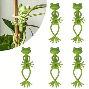Frog Design Plant Support, 5 Counts/set Cute Frog Design Plant Climbing Support, Plant Climbing Frame, Garden Supplies for Indoor Outdoor, Climbing Planting Stand