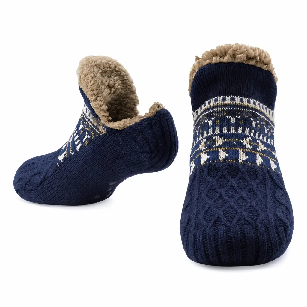 Slipper Fluffy Socks for Women Men Heat Holding Sock Knitted Socks Wool Sherpa Fuzzy Bed Slippers One Size Non Slip