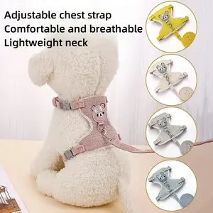 Dog Chest Harness And Leash Soft Dog Harness Vest with Rope Adjustable Breathable Muzzle for Small Dogs, Ideal Christmas Gift