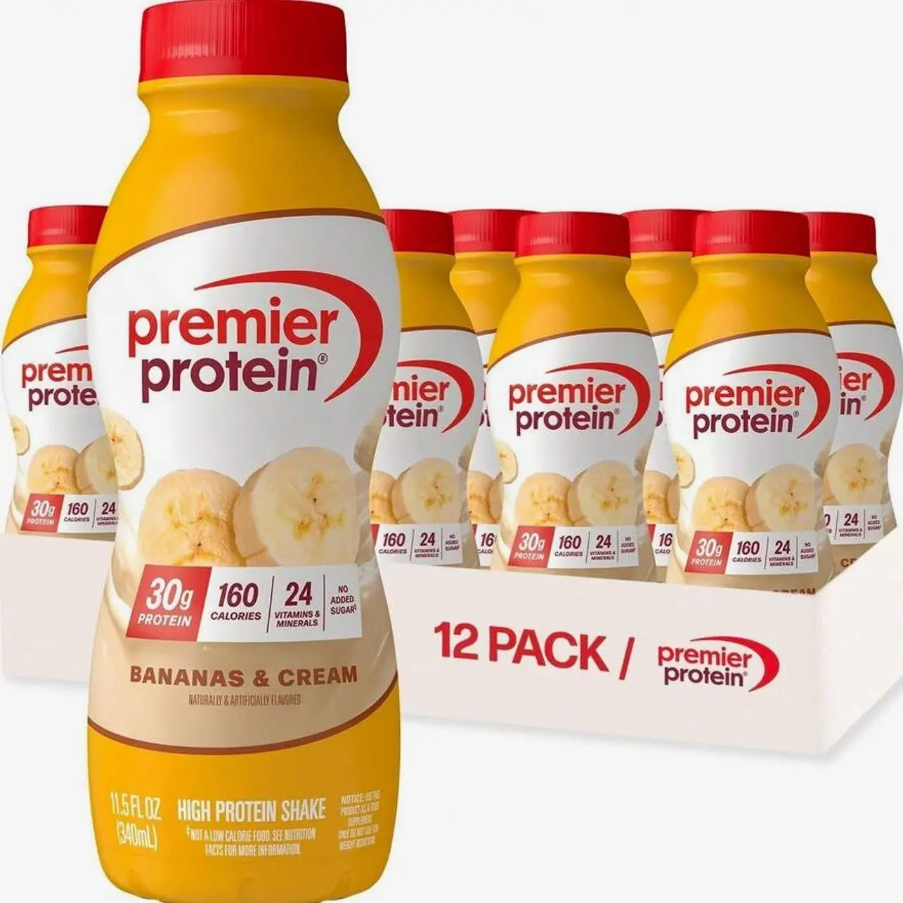 Premier Protein Shake, Chocolate, 30g Protein, No Added Sugar, 24 Vitamins & Minerals To Support Immune Health, Gluten-Free,11.5 Fl Oz (12 Pack)