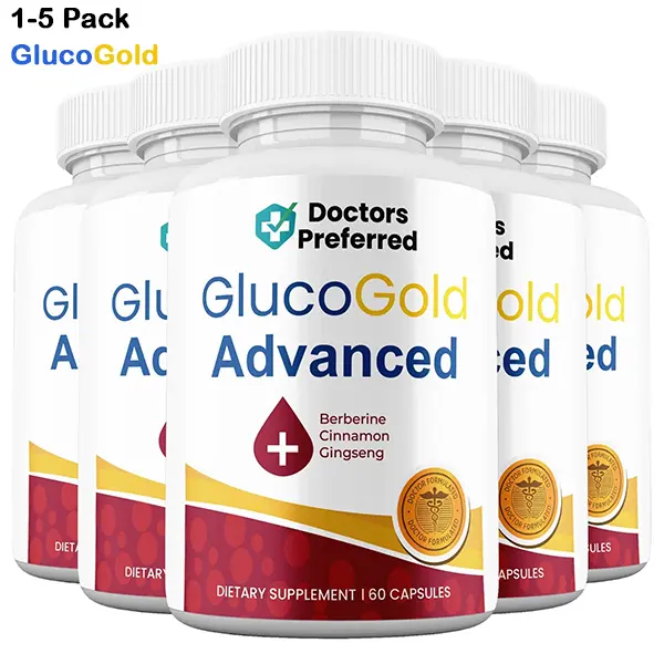 Gluco Gold Advanced Capsules, Max Strength GlucoGold Supplement for Blood Sugar & Metabolic Health Support, Daily Wellness Formula, 1-5 Pack