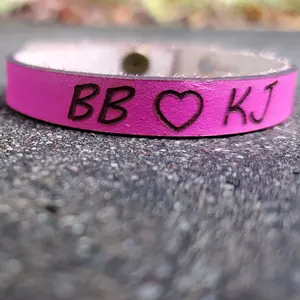 Custom Initial Bracelet // Personalized Men's Leather Bracelet | Couples Bracelet with Any Name, Gift for Him or Her | 3rd Anniversary Gift