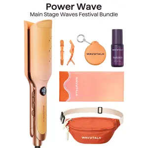 Wavytalk Power Wave Main Stage Waves  Festival Bundle, Curling Iron Hair Crimper Waver, Ventilation Design for Less Damage, Ionic Reduces Frizz, Effortless-Waver, Festival-ready merch