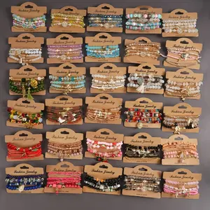 11/23Pcs Bohemian Stackable Beaded Bracelet Sets, Suitable for Women And Teens, Handmade Multilayer Bracelets with Beads, Retro Boho Jewelry for Daily Wear, Parties, Gift for Women Men