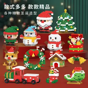 Christmas Santa Train Snowman Micro Diamond Building Blocks Toys Decoration Gift for Kids Adults Festive Set