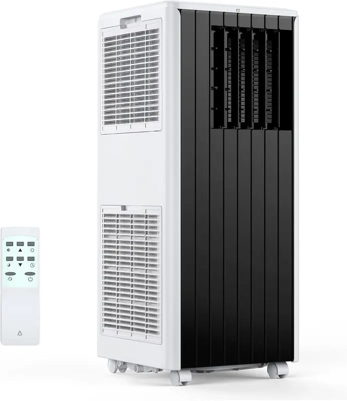 【Christmas Gift】8000 BTU Portable Window Air Conditioner (Portable Aircon), Compact Design, Residential Use, 3 Cooling Modes, Dehumidifier, Fan, Energy Efficient, Durable Grey, Easy Mobility, Installation Kit, Cools Up to 350 Sq. Ft. for Bedroom, 3-In-1 U