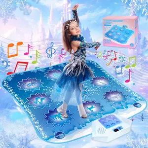 GirlsHome Dance Mat - Frozen Toys for Girls Electronic Dance Pad with 5 Game Modes Built-in Music Touch Sensitive LED Lights Kids Musical Mat Christmas & Birthday Gift for Girls 3-13