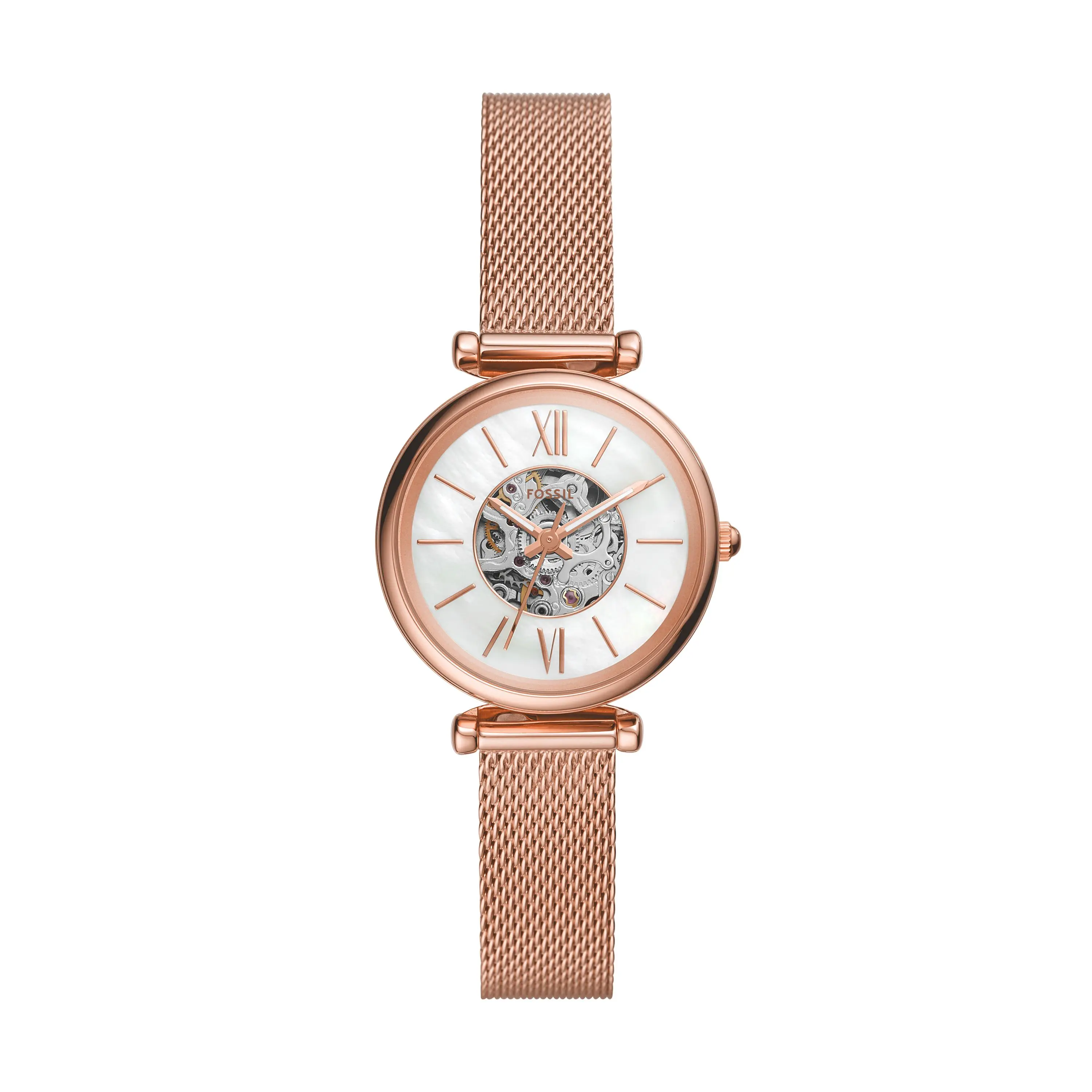 Fossil Women's Carlie Mini Me Automatic, Rose Gold-Tone Stainless Steel Watch