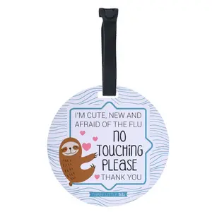 Three Little Tots Sloth No Touching Newborn Baby Car Seat and Stroller Tag