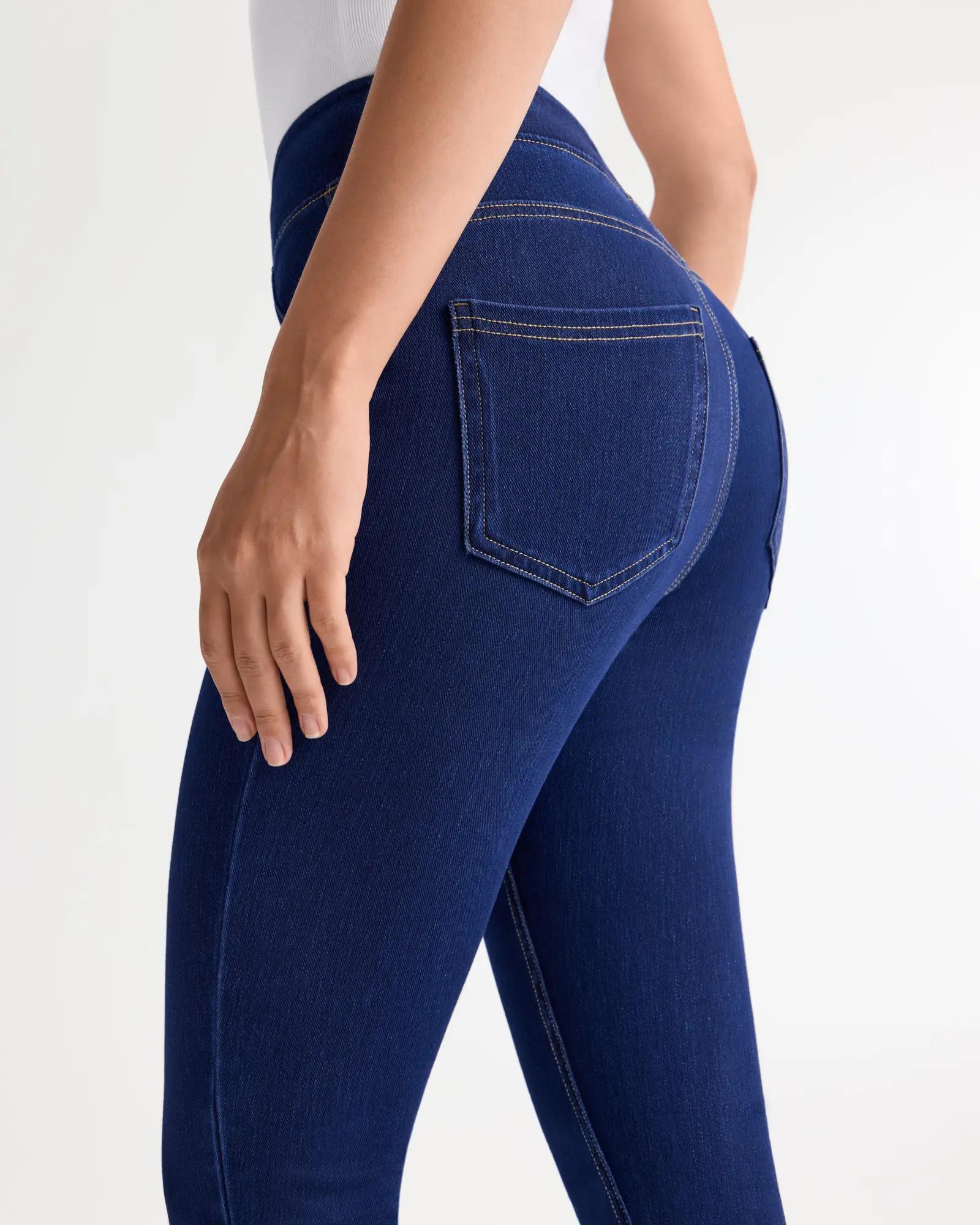 SOLBRACE Women's High Rise Pull-On Skinny Stretch Jeans, Lightweight Cooling Soft 4-Way Stretch Denim, Double Layer Tummy Control Waistband, 25" Inseam, Casual Daily & Work Wear