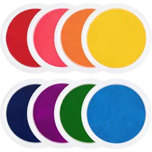Cybertron Tools 7" Large Ink Pads  - Handprint Footprint Size Rainbow Stamps Pad, Safe & Washable Ink Pad for Fingerprint Painting Card Making Stamp Crafting Paper Wood Fabric Scrapbook Kids Birthday Gifts