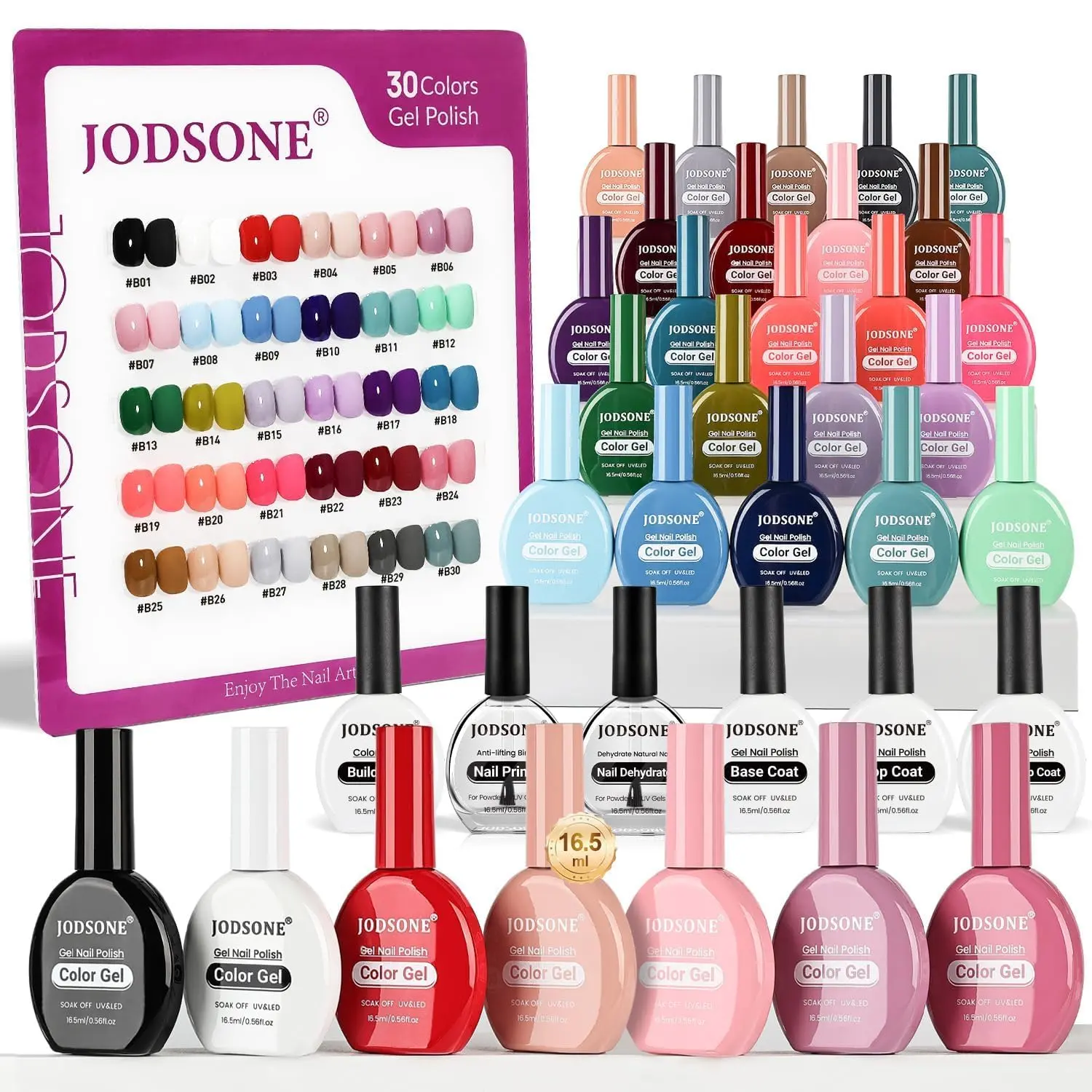 JODSONE Colors Gel Nail Polish Set Same Color Same Bottles 6 PCS of Functional Gel Polish