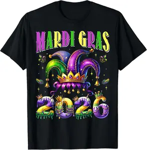 Mardi Gras 2026 Jester Outfit Men Women T-Shirt