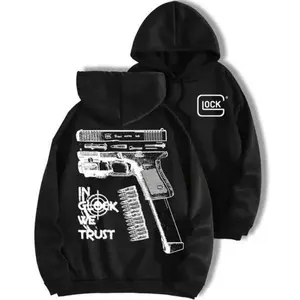 In Glock We Trust 2 Sides Hoodie/Sweatshirt/T-Shirt, For Men, For Women - Unisex Style, Pullover unisex hoodie Black Fashion Fabric