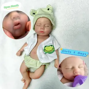 Otarddolls 32cm Silicone Reborn Doll Loulou, Boy & Girl Options, Closing Eyes, 2 Outfits Included, 3D Painted Skin, Openable Mouth, Waterproof Lifelike Realistic Doll For Family Gift