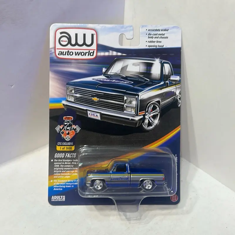 1:64 Auto World Goodyear 1983 Chevy Silverado Blue w silver