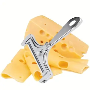 1pc Stainless Steel Wire Cheese Slicer, Adjustable Thickness Cheese Cutter For Soft, Semi-Hard Cheeses Kitchen Cooking Tool Kitchenware