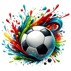 3pcs Multicolor Watercolor Soccer Heat Transfer Stickers, DIY DTF Htv Printable Vinyl Decals, Washable Design for Clothing & Accessories