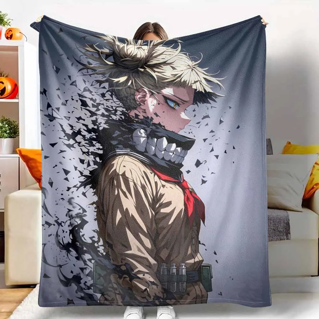 Hero Himiko Toga Anime Style Flannel Throw Blanket - Sharp Teeth Graphic Print, Super Soft, Cozy, Warm, Hypoallergenic, Durable - Blanket for Couch, Ideal for Home Decor, Camping, Gift, Flannel Throw Blankets