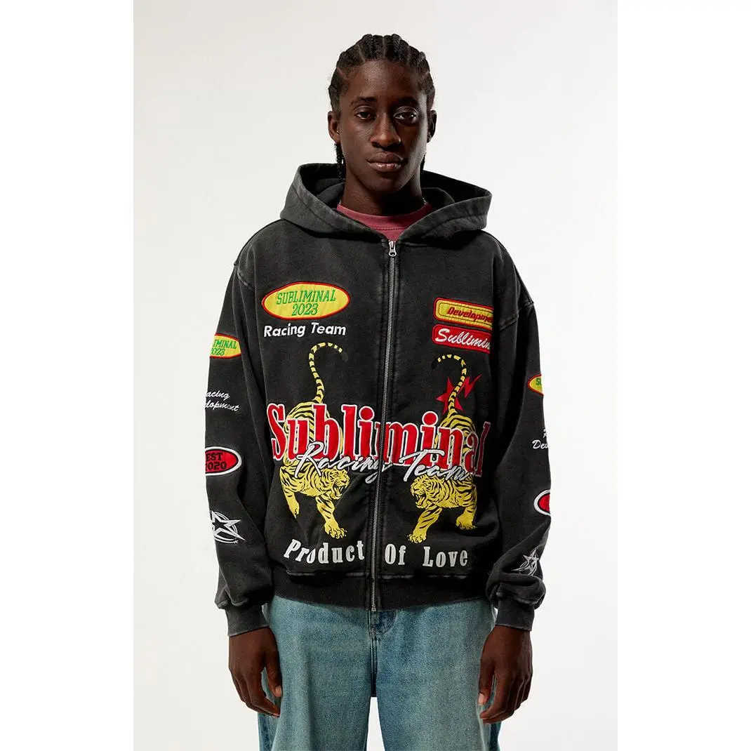 Pacsun Men's Subliminal Racing Full Zip Hoodie