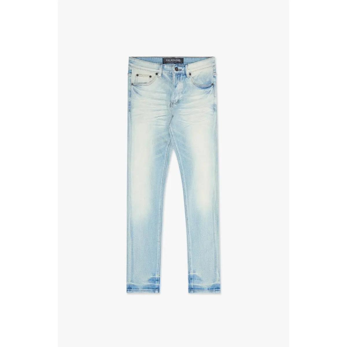 Men's Classic Skinny Fit Jeans in a Light Wash, Soft Cotton-Stretch Fabric with 5 Pockets, Modern Menswear & Male Clothing, Denim, Pants