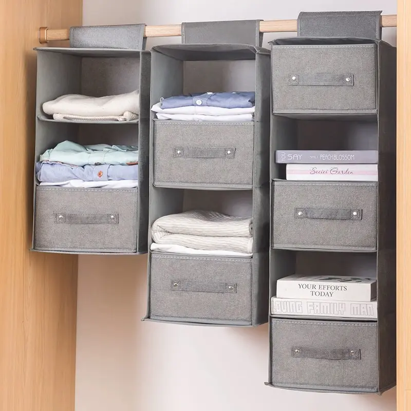 1 PCS Clothing Storage Hanging Bag, Clothing Storage Bags - non-woven fabric - Suitable for Wardrobe Storage - Closet Organizer - Bedroom Storage - Multi-layer Storage - Strong Load-bearing Capacity - Large Capacity