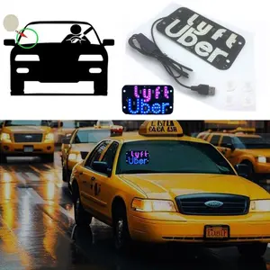 Lights with USB interface, LED logo on car windows; Two tone blue+pink sticker suction cup, adjust brightness, taxi display screen license plate lights taxi empty lights identification lights adjustable brightness dynamic function Sticker for Cars